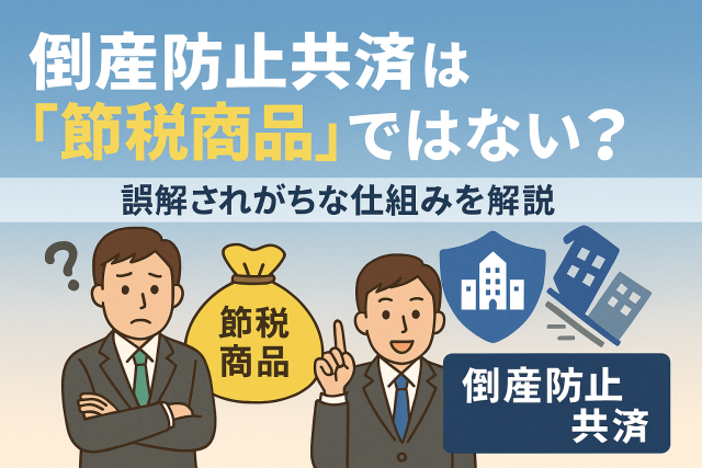 倒産防止共済は節税商品ではない？誤解されがちな仕組みをわかりやすく解説するビジネスイラスト